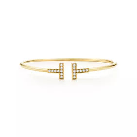 Tiffany Wire Bracele with Mother of pearl and Diamonds