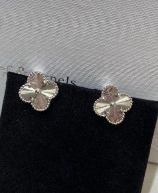 Van Cleef & Arpels Color-Block Iridescent Clover Earrings