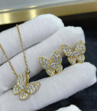 Van Cleef & Arpels Golden Meadow Butterfly Stud Earrings