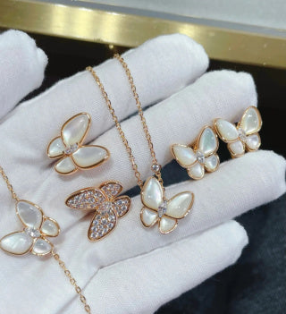 Van Cleef & Arpels Golden Meadow Butterfly Stud Earrings
