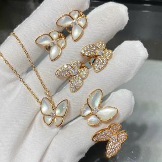 Van Cleef & Arpels Golden Meadow Butterfly Stud Earrings