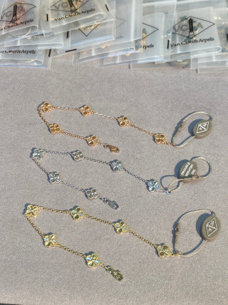 Van Cleef & Arpels Alhambra Mini 6-Motif Bracelet (Guilloché)