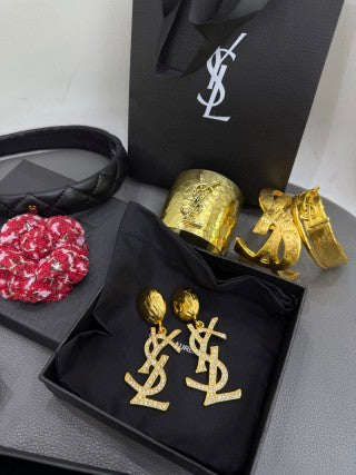 YSL Cassandre Pavé Signature Drop Earrings