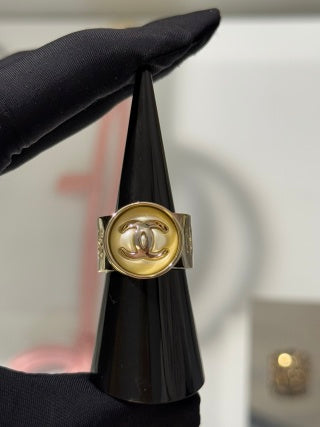 Chanel Gold Medallion CC Statement Ring – Elegant Luxury Fashion Jewelry
