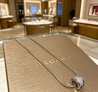 Bvlgari Crystal Geometric Pendant Necklace – Elegant Luxury Jewelry