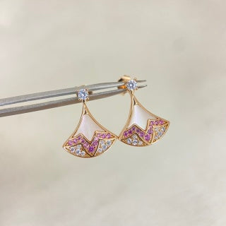 Bvlgari Pink Gem Fan Drop Earrings – Elegant Luxury Jewelry