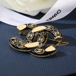 CHANEL Valentina Noir Enamel Signature Brooch