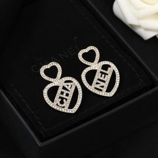CHANEL Aurevia Diamond Letter Drop Earrings