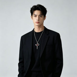 Gucci Interlocking G Winged Cross Pendant Necklace
