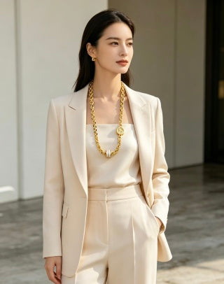 Bvlgari Gold White Accent Link Chain Necklace – Elegant Luxury Jewelry