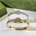 Gucci GG Medallion Crystal Detail Cuff Bracelet
