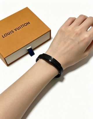 Louis Vuitton Shadow Monogram Leather Bracelet