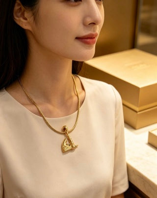 Bvlgari Gold Icon Pendant Necklace – Elegant Luxury Jewelry
