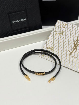 YSL Cassandre Leather Cord Bracelet