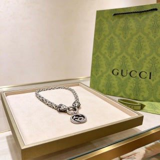 Gucci Lion Head Interlocking G Medallion Necklace